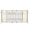 Wood Freestanding Pet Gate;  38"-71" Length Adjustable Dog Gate;  Safety Fence for Stairs Doorways;  Natural